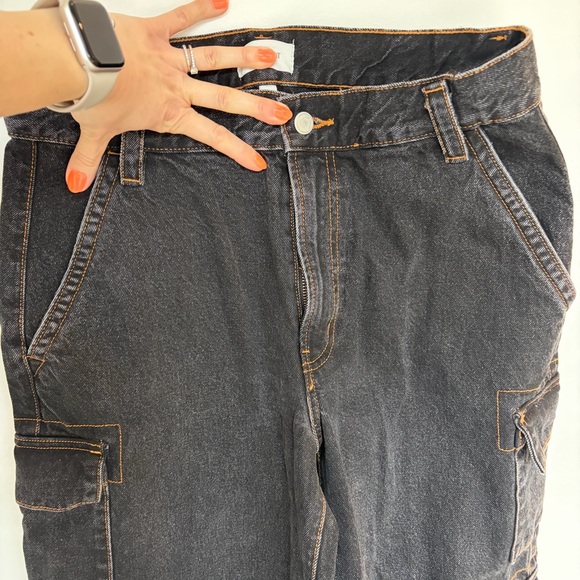 Oak + Fort Cargo Wide leg Jean with Snaps For Barrel Leg - Picture 10 of 11